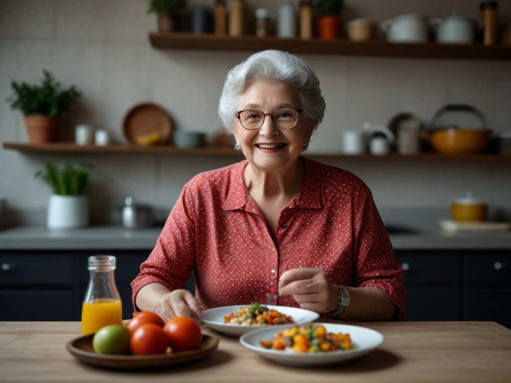 recetas saludables que amara cualquier senior, mujer adulto mayor disfrutando alimentacion saludable